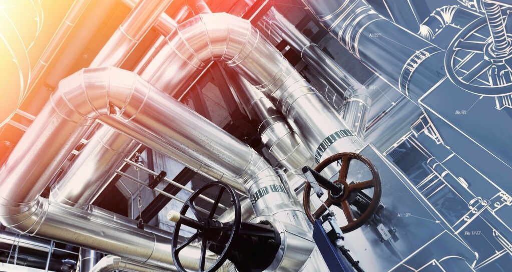 Industrial gas piping installed by Clear Energy